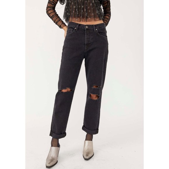 Free People Denim - 🎉LAST CHANCE🎉 NWT Free People Bren Boyfriend Jean / Black Magic